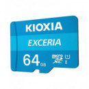 KIOXIA Tarjeta Micro SD 64GB Con Adaptador Clase 10 UHS-I LADP1 100mb/s