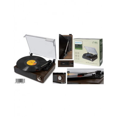 SANYO Tocadisco Con Bluetooth/Altavoz/33-45-78rpm/Jack/ RCA Salida/ KS141