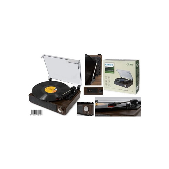 SANYO Tocadisco Con Bluetooth/Altavoz/33-45-78rpm/Jack/ RCA Salida/ KS141