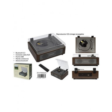 SANYO Mini Reproductor de CD Con Bluetooth TX y RX/Aux/USB/Cd KS142