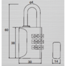 Candado 32mm Tsa Combin - Modelo 24
