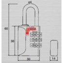 Candado 32mm Tsa Combin - Modelo 24