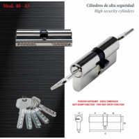 Cilindro De Alta Seguridad 35 X 45 - Modelo 40 - Cromo