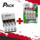 Cargador ELBAT EB0404 con 4 Pilas Recargables Aa Ni-mh 2500MAH