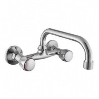 Grifo Monomando de Fregadero FONTASTOCK Urbel, Caño Horizontal, 2 Tomas