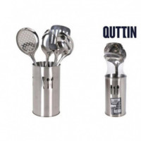 Set de 4 Utensilios de Cocina Quttin de Acero Inoxidable con Bote