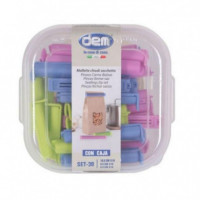 Set de 30 Pinzas Plásticas DEM SET-30 para Cierre de Alimentos