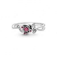 PANDORA Disney Anillo en Plata de Ley Rosa de la Bella y la Bestia de Disney 190017C01