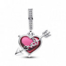 PANDORA Charm Colgante de Cristal de Murano Corazón Rojo y Flecha 793085C01