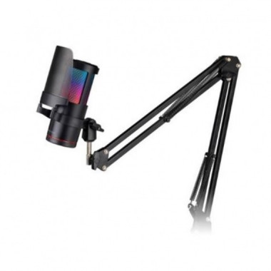Micr&oacute;fono Mars Gaming MMICSC Negro con Brazo Regulable e Iluminaci&oacute;n RGB