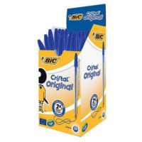 Bolígrafo BIC Cristal Original Tinta Aceite Punta de 1.0 Mm Azul (caja de 50 Unidades)