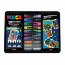 Maleta Metálica Pop Colours con 20 Marcadores de Tinta Base Agua Surtidos