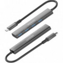 Hub USB 3.0 de 4 Puertos Tipo C AISENS A100-0708 Gris