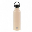Botella Termo SAFTA de 600ML de Acero Inoxidable con Base de Silicona Beige