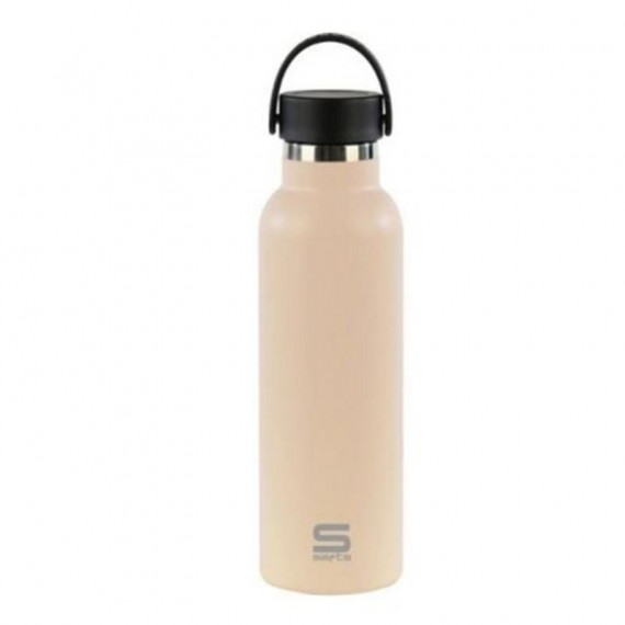 Botella Termo SAFTA de 600ML de Acero Inoxidable con Base de Silicona Beige
