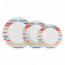 Vajilla de 18 Piezas Redonda Palma LA MEDITERRANEA