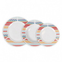 Vajilla de 18 Piezas Redonda Palma La Mediterranea