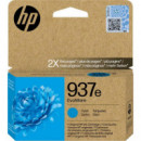 Tinta HP Nº 937E Cian para Officejet Pro 9110B, 9120 All-in-one, 9130 All-in-one, 9700 Series (1650 Págs.) (4S6W6NE)