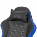 Silla Gaming MARS GAMING Mgc-x Ergonómica con Reposapiés en Cuero Pu Azul/negro