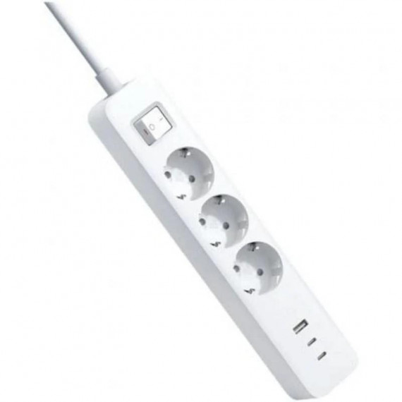 Regleta XIAOMI Power Strip 3 Tomas Schuko Usb/usb-c con Protección 20W 1,4M Blanca (XMCXB01EU)