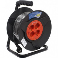 Enrollador de Cable Super Power 25 Metros con 4 Tomas y Protección Térmica 3x1.5mm