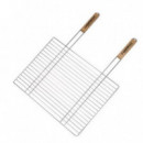 Parrilla Rectangular Doble CAMPINGAZ con Mango de Madera, 67X40 Cm