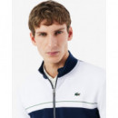 Sudadera deportiva LACOSTE con cremallera y bloques de color