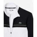Sudadera deportiva LACOSTE con cremallera y bloques de color