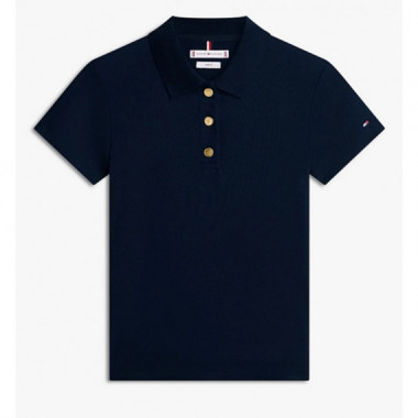 TOMMY HILFIGER - GOLD BUTTON SLIM SS POLO - C1G - F|WW0WW49252/C1G