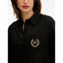 KARL LAGERFELD - hotel karl crest ls shirt - 999 - B1W46032/999