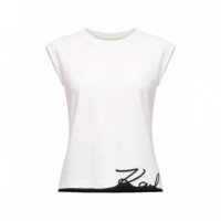 KARL LAGERFELD - Signature Hem Tank Top - 100 - B2W17018/100