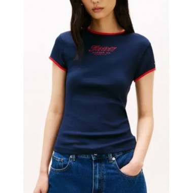 TOMMY HILFIGER - TILT GRAPHIC SLIM C-NK SS TEE - C1G - F|WW0WW49245/C1G