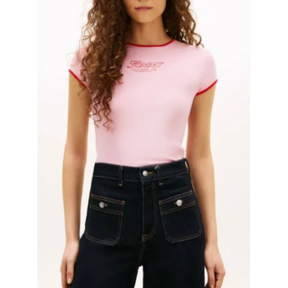 TOMMY HILFIGER - Tilt Graphic Slim C-nk Ss Tee - Tpg - F|WW0WW49245/TPG