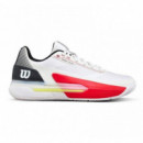 Zapatillas Wilson Rush Tour 5 Blanco Negro Rojo  WILSON PADEL