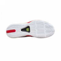 Zapatillas Wilson Rush Tour 5 Blanco Negro Rojo  WILSON PADEL