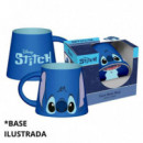 Taza con Base Ilustrada Stitch 350ML  PYRAMID