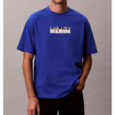 Camiseta CALVIN KLEIN Logo Bordado Azul