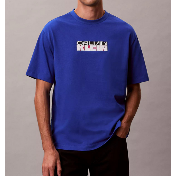 Camiseta CALVIN KLEIN Logo Bordado Azul