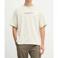 Camiseta CALVIN KLEIN Logo Bordado Crema