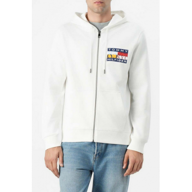 Sudadera Tommy Hilfiger cremallera blanca