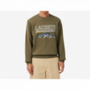 Sudadera LACOSTE Verde Logo Bordado Pb