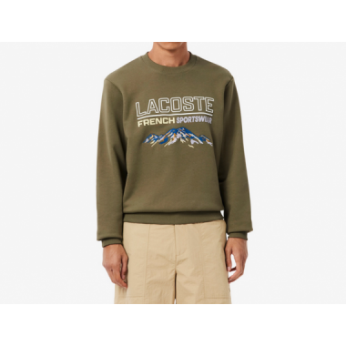 Sudadera Lacoste verde logo bordado PB