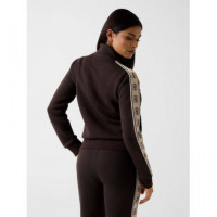 Britney Full Zip Swe Coffee Roast  GUESS