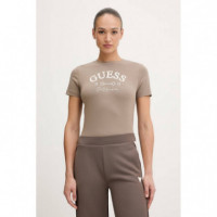 Beatriz Cn Ss T-shir Totally Taupe  GUESS