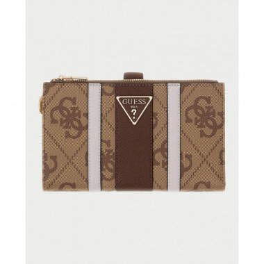 Laurel Ii Slg Dbl Zip Orgnzr Latte Logo/  GUESS