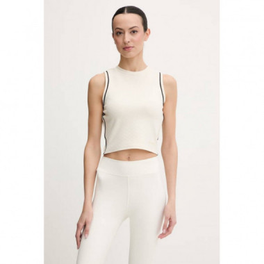 CLARA SLEEVELESS CROP TOP PEARL WHITE