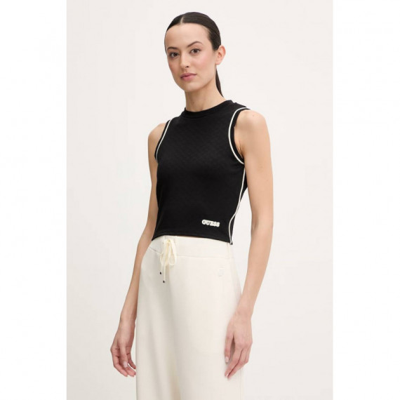 CLARA SLEEVELESS CROP TOP JET BLACK A996