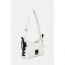 Klj Nylon Lace Up Shoulder Bag White  KARL LAGERFELD