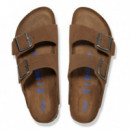 Calzado Sandalias BIRKENSTOCK Arizona Plantilla Blanda Dark Tea Tonal