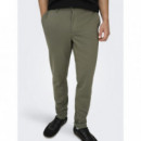Pantalones y Vaqueros Pantalones ONLY & Sons Slim Bungee Cord Gris Oscuro